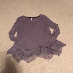 Long sleeve top with lace elements